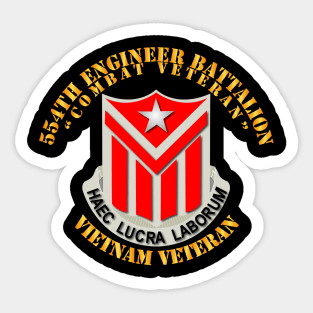 554th Engineer Battalion w VN Vet Txt Sticker